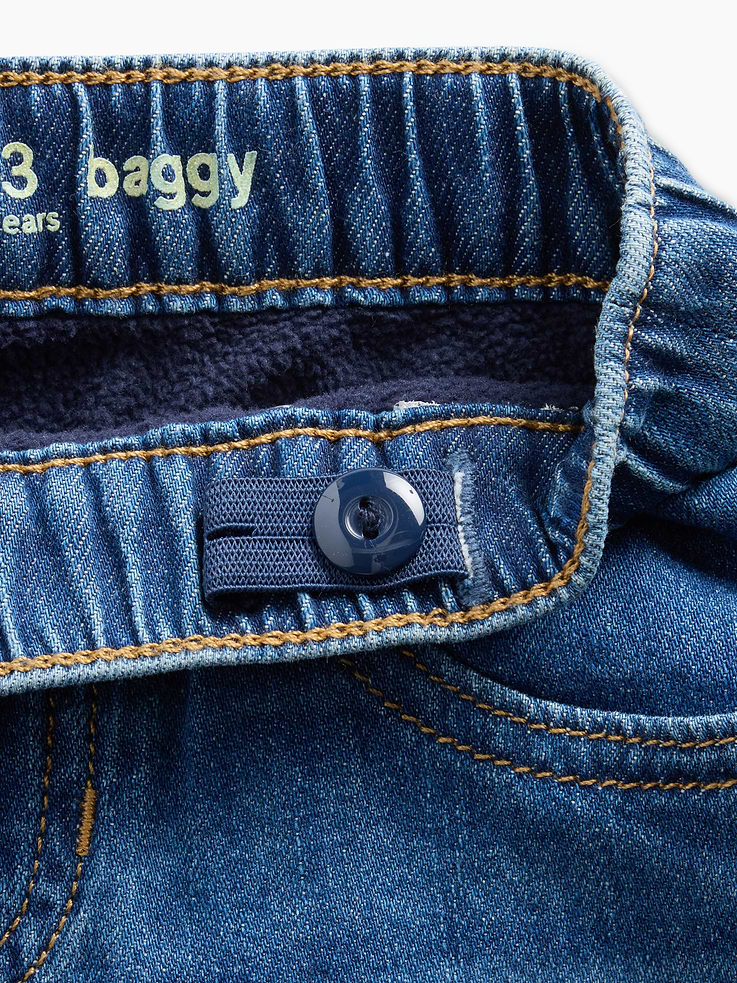 Image 3 of 4, Baby & Toddler Cozy-Lined Baggy Jeans