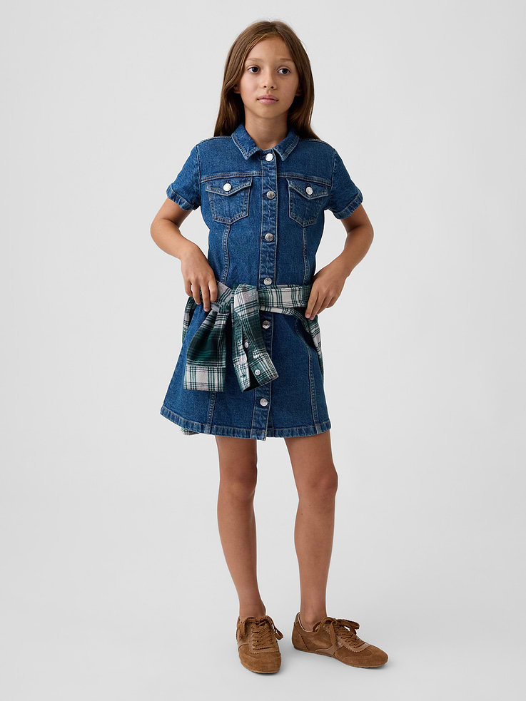 L'image numéro 4 présente Robe chemisier en denim pour Enfant