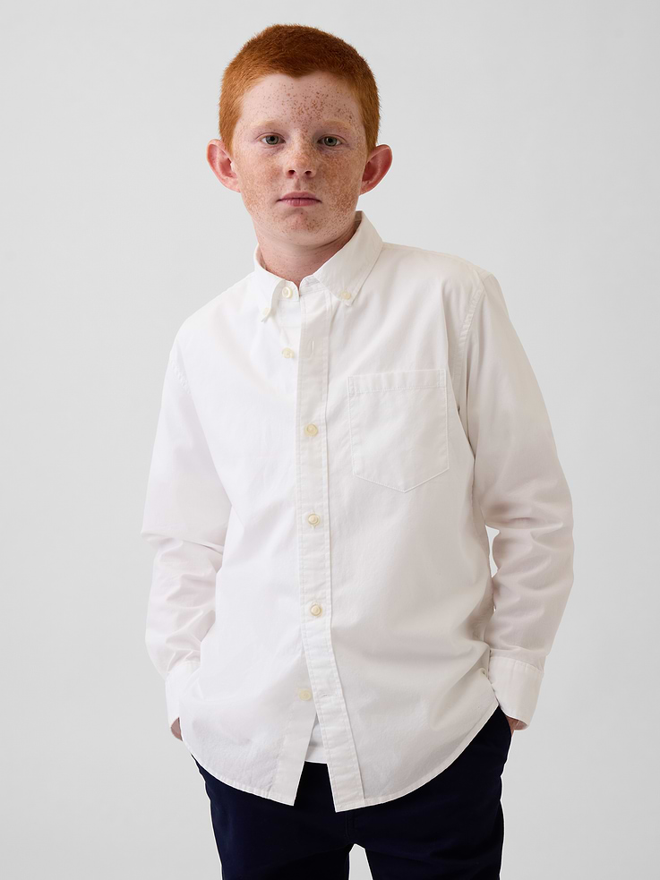 Image number 1 showing, Kids Poplin Uniform Shirt