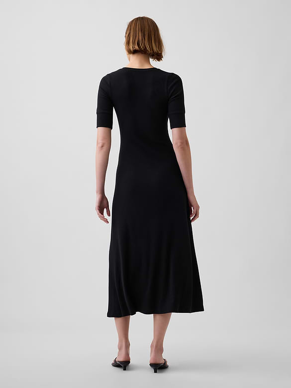 Modern Rib Henley Maxi Dress