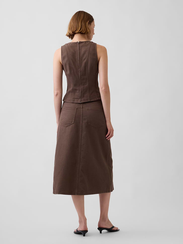 Image number 2 showing, Twill Midi Skirt