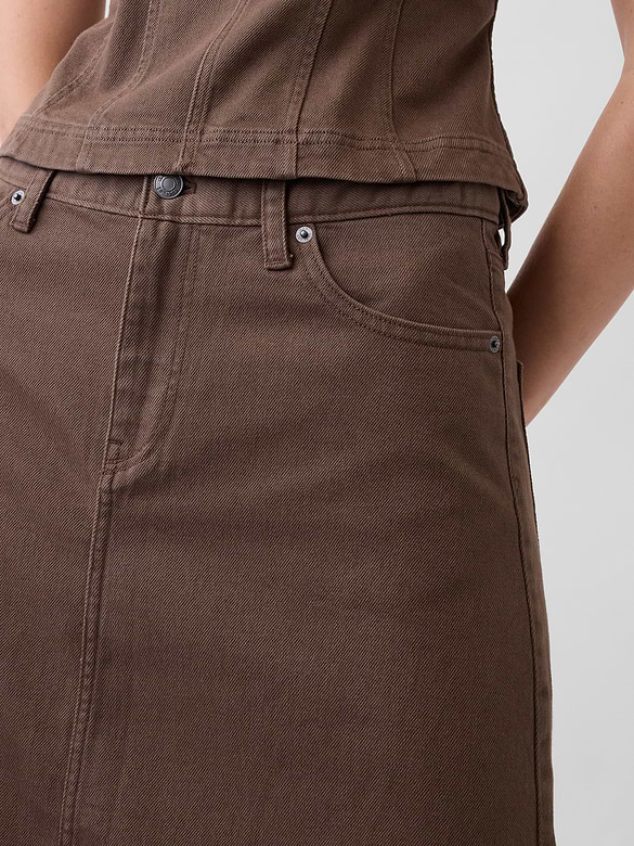 Twill Midi Skirt