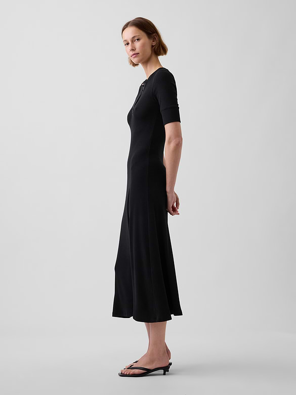 Modern Rib Henley Maxi Dress