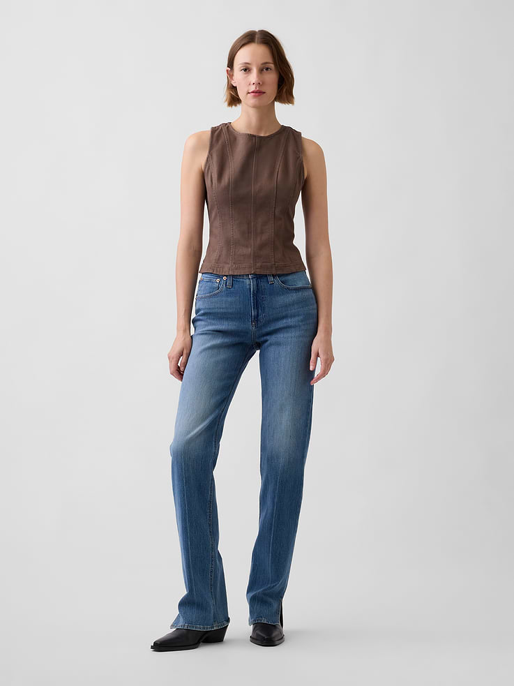 Image number 2 showing, Seamed Twill Crop Shell Top