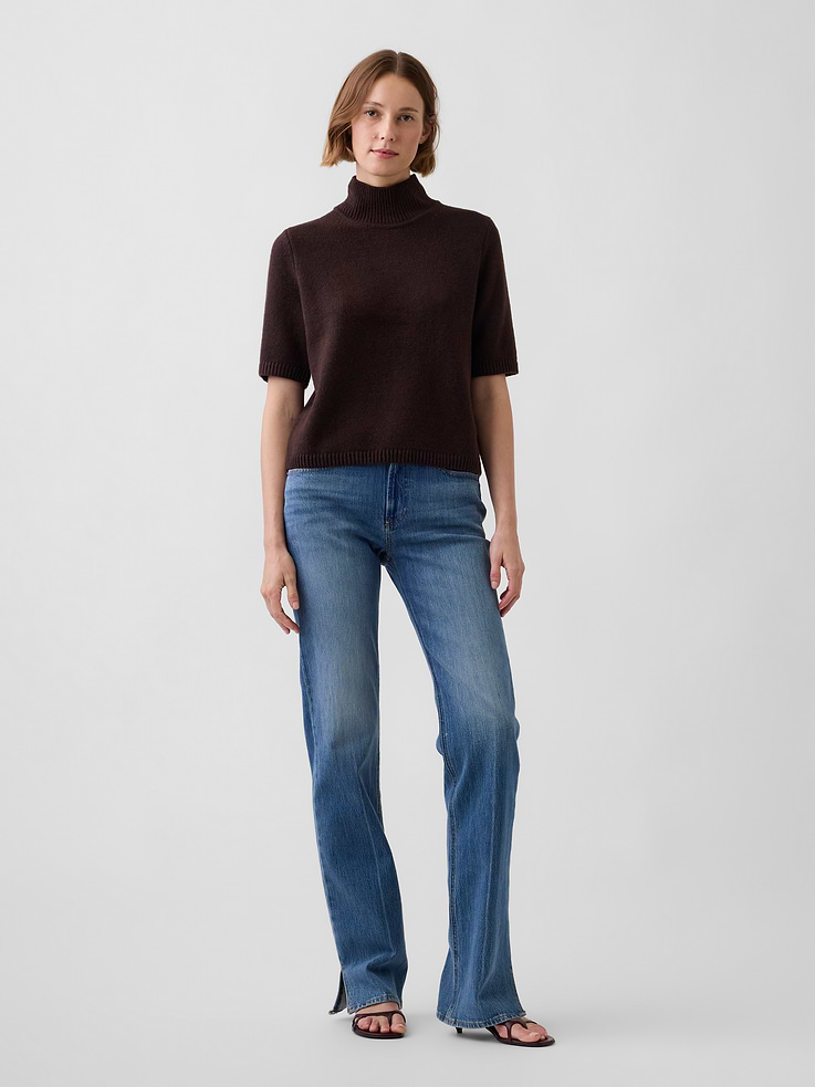 Image number 2 showing, CashSoft Mockneck Elbow-Sleeve Sweater