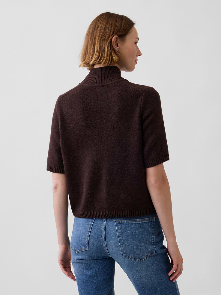 Image number 3 showing, CashSoft Mockneck Elbow-Sleeve Sweater
