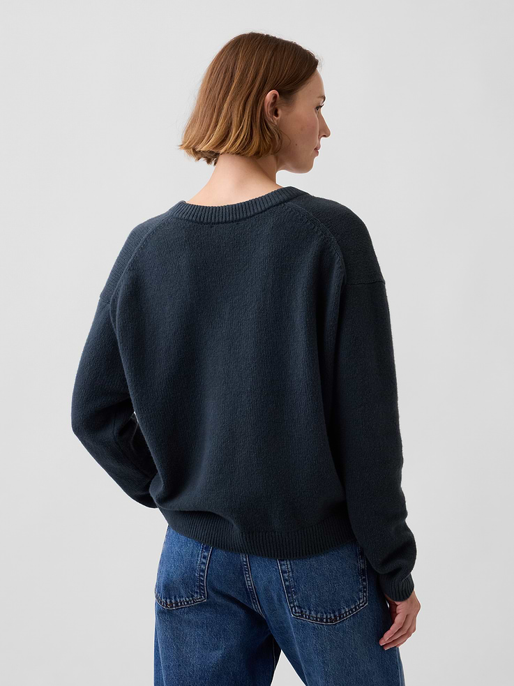 Image number 3 showing, CashSoft Oversized V-Neck Sweater