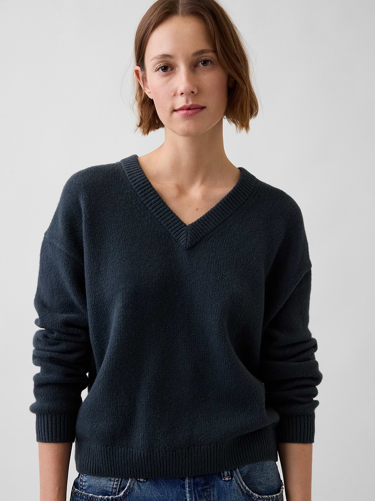 Image number 4 showing, CashSoft Oversized V-Neck Sweater