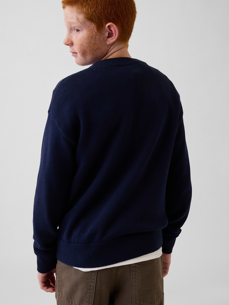 Image number 3 showing, 100% Cotton Relaxed Shaker Sweater