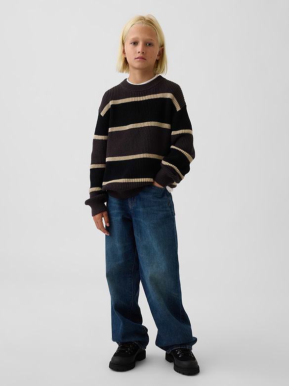 100% Cotton Relaxed Shaker Sweater