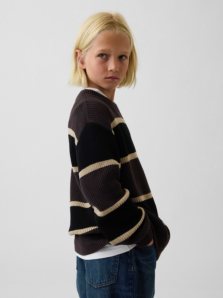 Image number 3 showing, 100% Cotton Relaxed Shaker Sweater