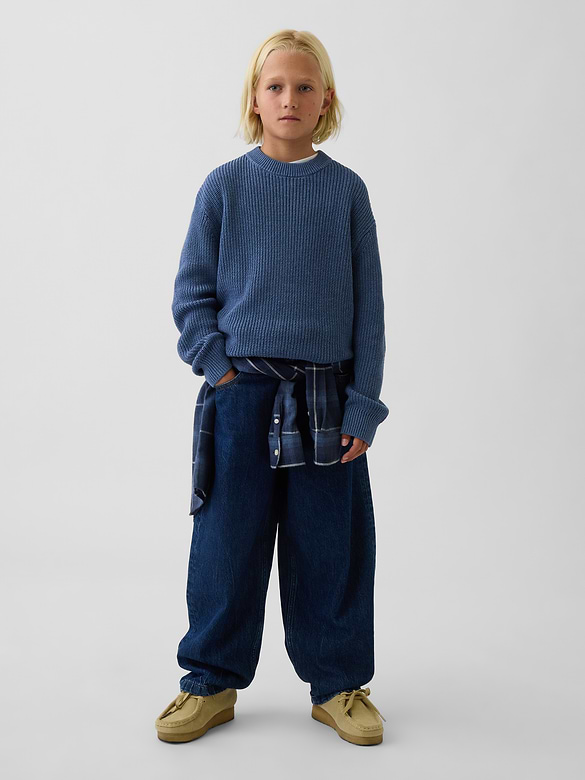 100% Cotton Relaxed Shaker Sweater