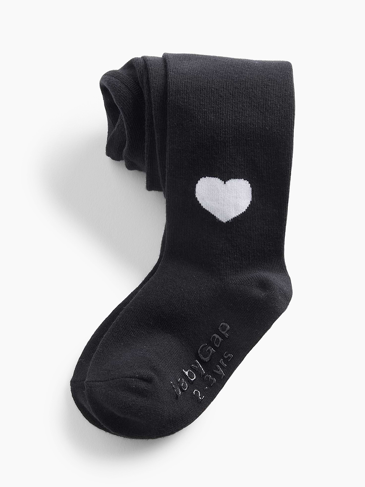 Image 2 of 2, Baby & Toddler Heart Tights