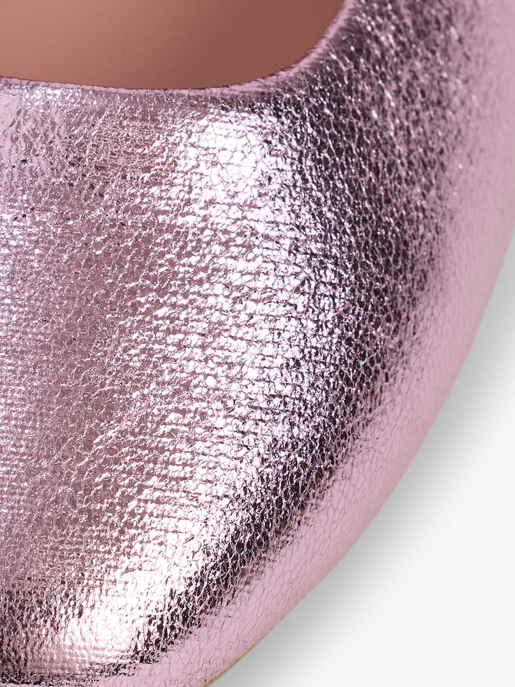 Image number 5 showing, Kids Metallic Ruched Vegan Leather Flats