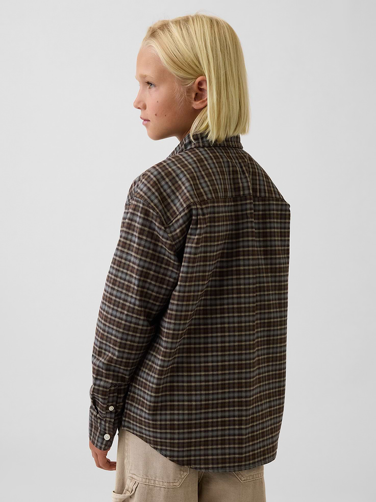 Image number 3 showing, Kids Relaxed Plaid Oxford Shirt