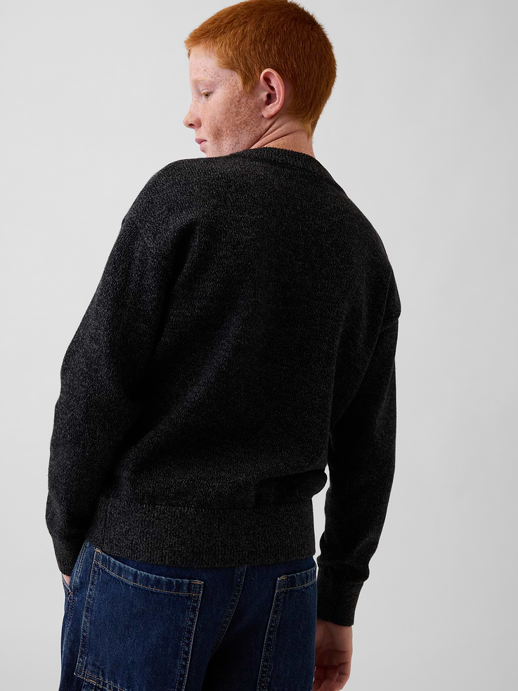 Image 3 of 5, Kids 100% Cotton Relaxed Crew Sweater