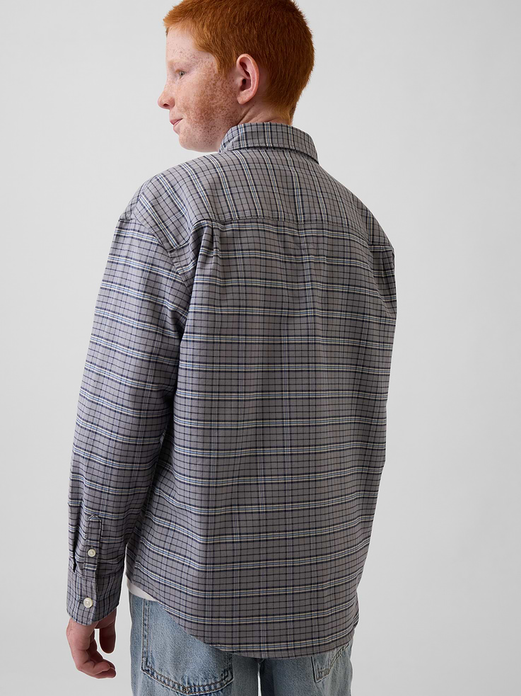 Image number 3 showing, Kids Relaxed Plaid Oxford Shirt
