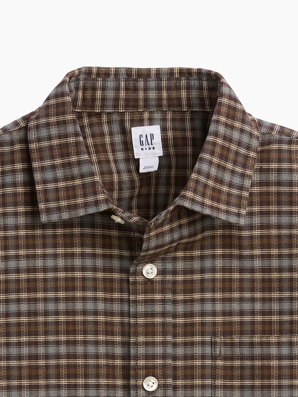 Kids Relaxed Plaid Oxford Shirt