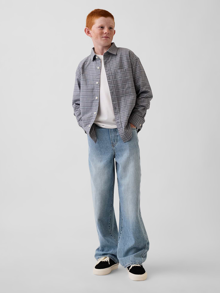 Image number 4 showing, Kids Relaxed Plaid Oxford Shirt