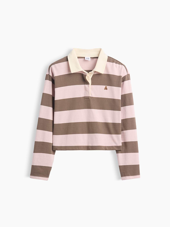 Kids Oversized Rugby Stripe Polo Shirt