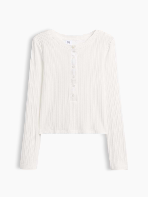 Kids Variegated Rib Henley T-Shirt
