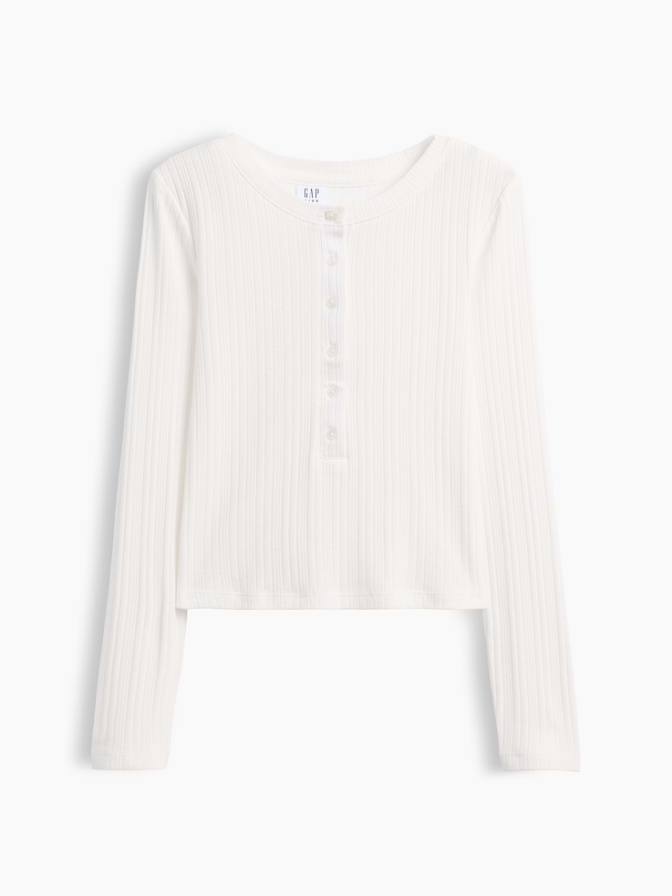 Image number 2 showing, Kids Variegated Rib Henley T-Shirt