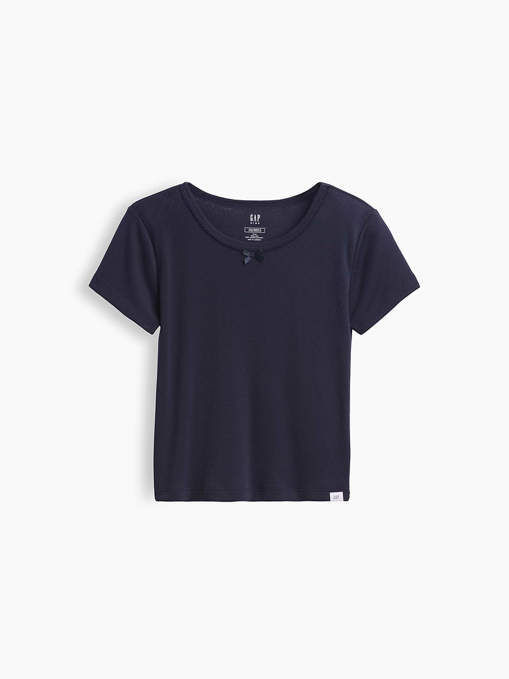 L'image numéro 2 présente T-shirt de pyjama en tricot pointelle de matière recyclée pour Enfant