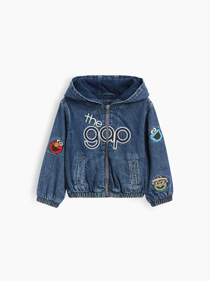 Image number 3 showing, Baby & Toddler Sesame Street Denim Hooded Jacket