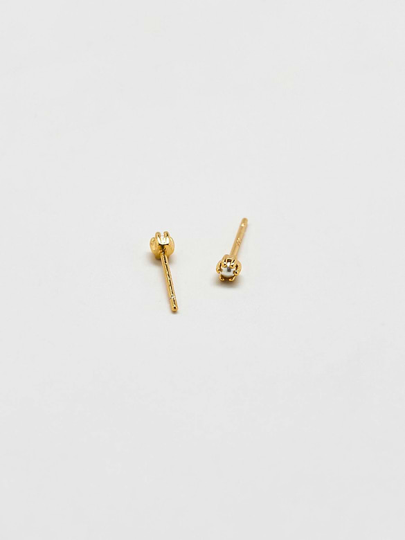 Admiral Row Tiny Pearl Gold Studs