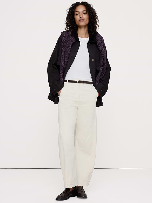 High-Rise Corduroy Barrel Pant