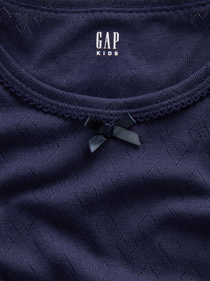 L'image numéro 4 présente T-shirt de pyjama en tricot pointelle de matière recyclée pour Enfant