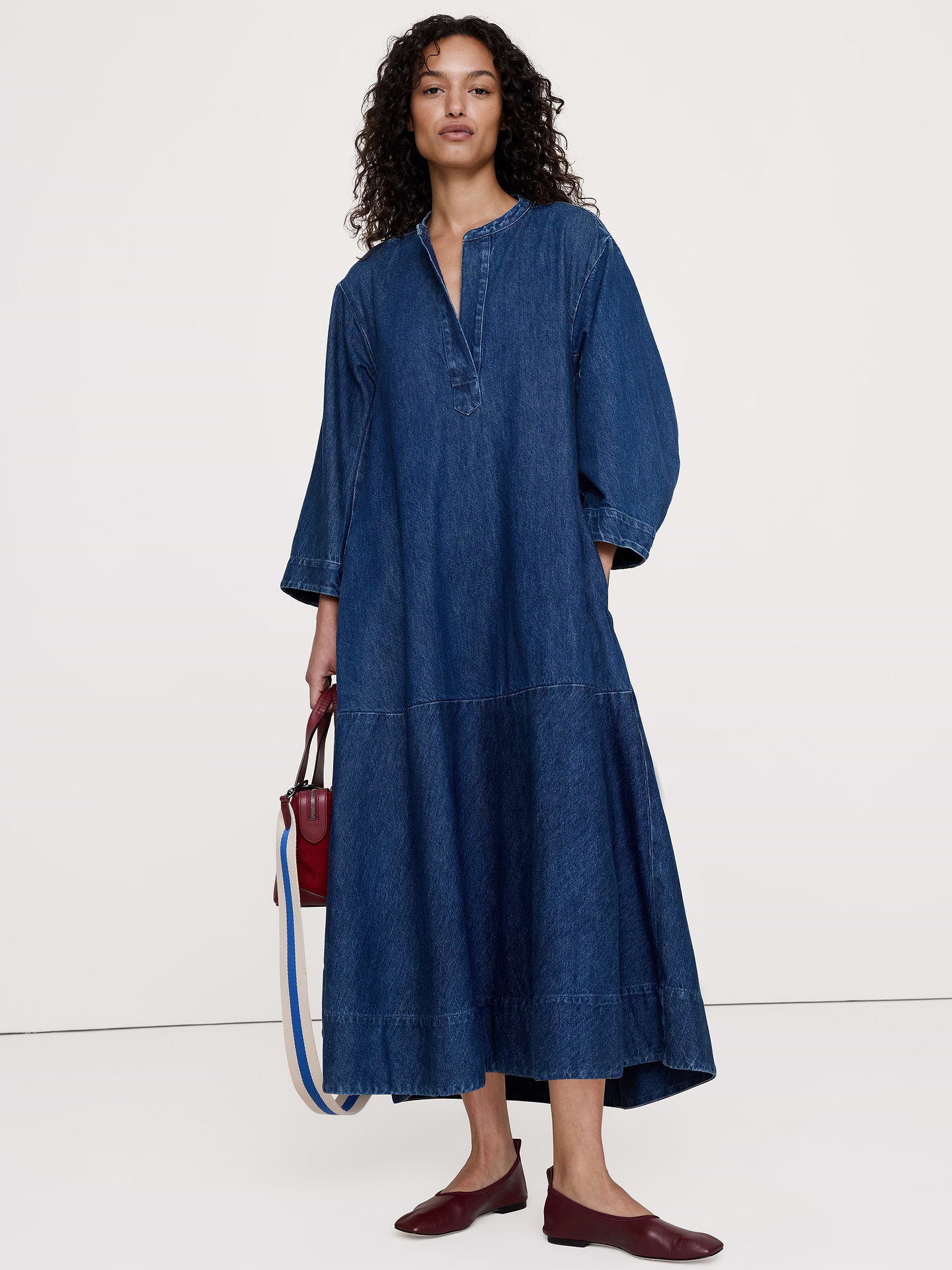 Image number 1 showing, Denim Popover Shirt Dress