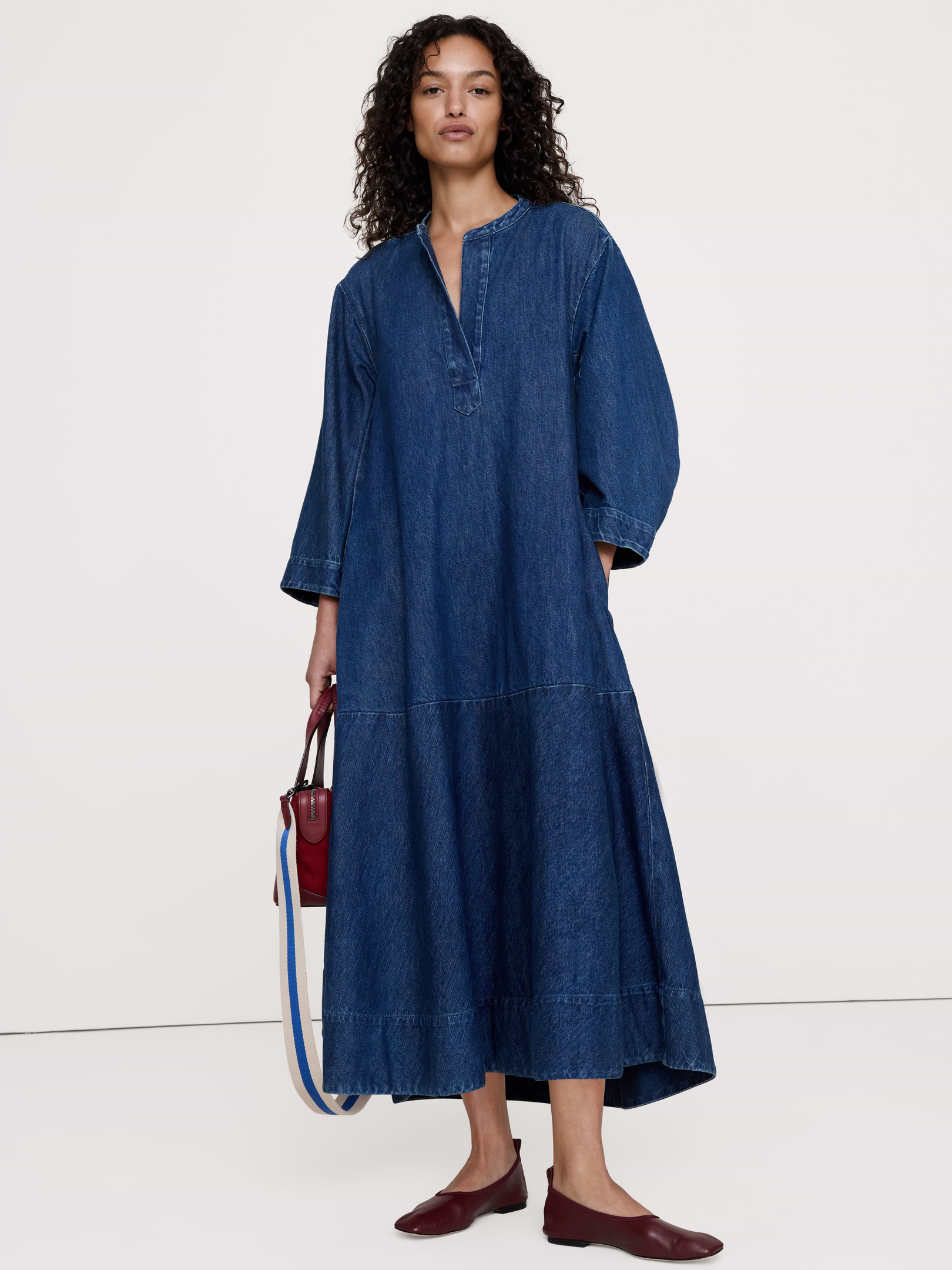 Image number 1 showing, Denim Popover Shirt Dress