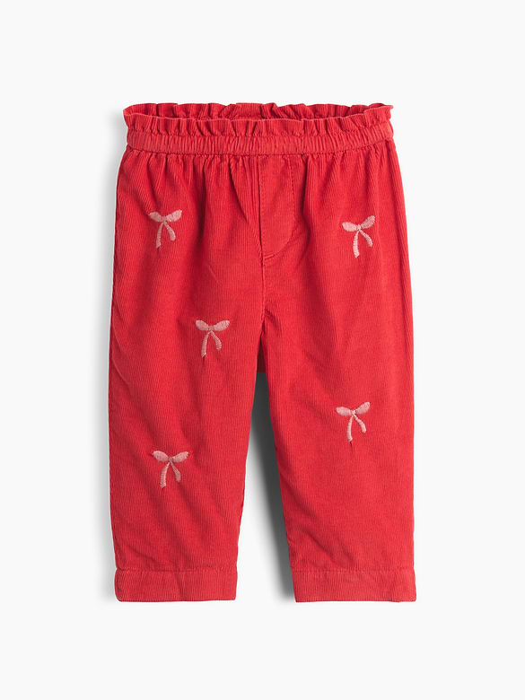 Baby Corduroy Embroidered Pull-On Pants