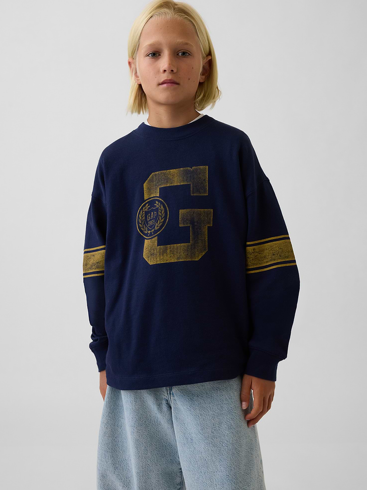 Image number 1 showing, Kids Heavyweight Oversized Graphic T-Shirt