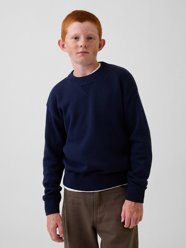 Image number 1 showing, 100% Cotton Relaxed Shaker Sweater