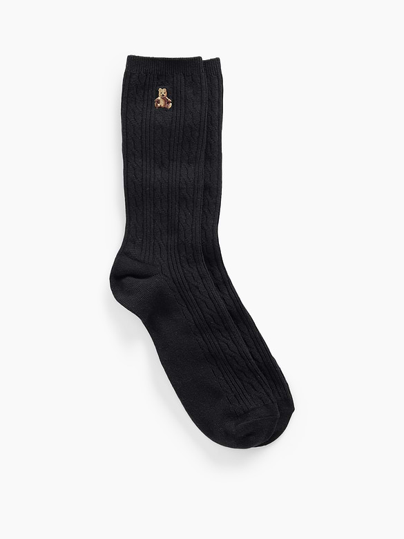 Brannan Bear Cable-Knit Crew Socks