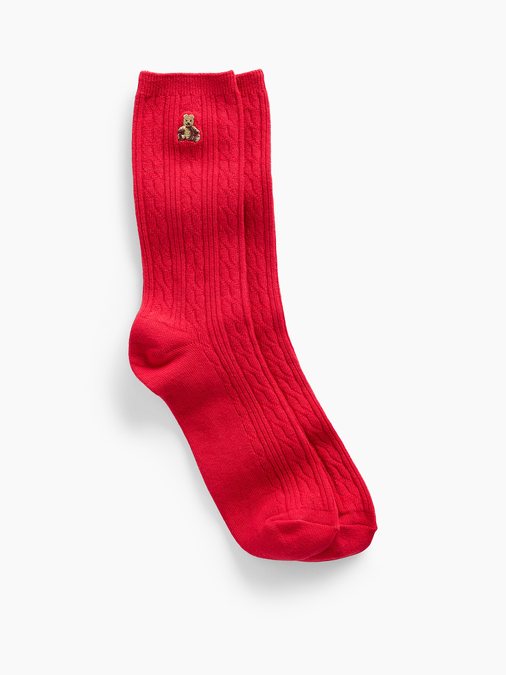 Image number 1 showing, Brannan Bear Cable-Knit Crew Socks