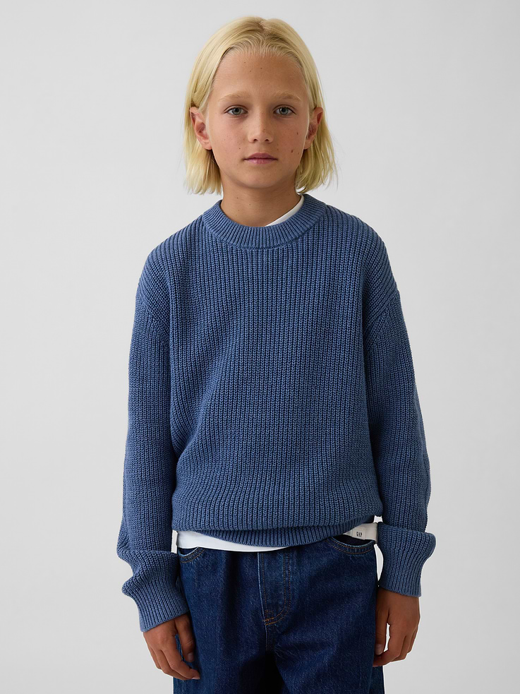 Image number 1 showing, 100% Cotton Relaxed Shaker Sweater