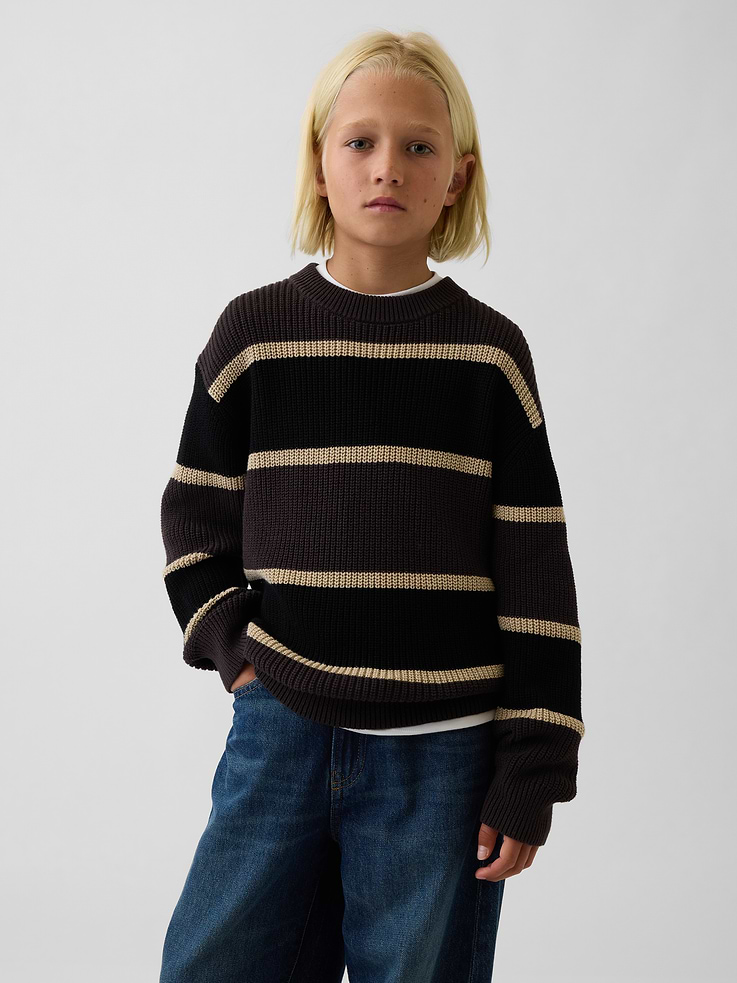 Image number 1 showing, 100% Cotton Relaxed Shaker Sweater