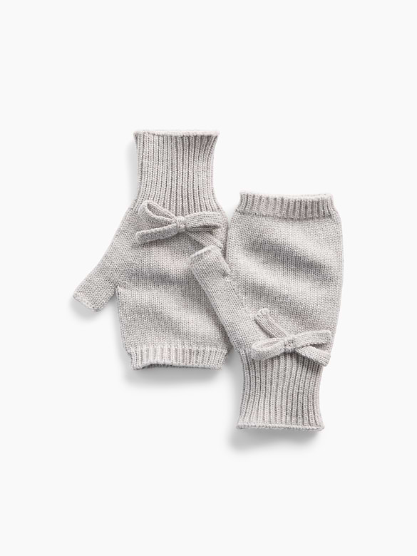 Kids Fingerless Bow Mittens