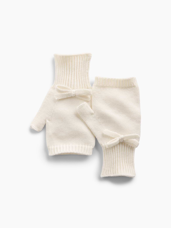 Kids Fingerless Bow Mittens