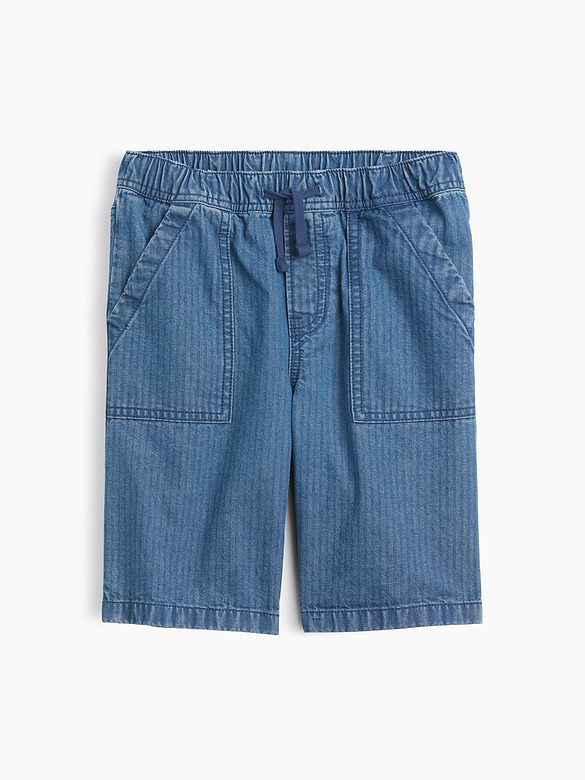 Kids Pull-On Loose Textured Denim Shorts