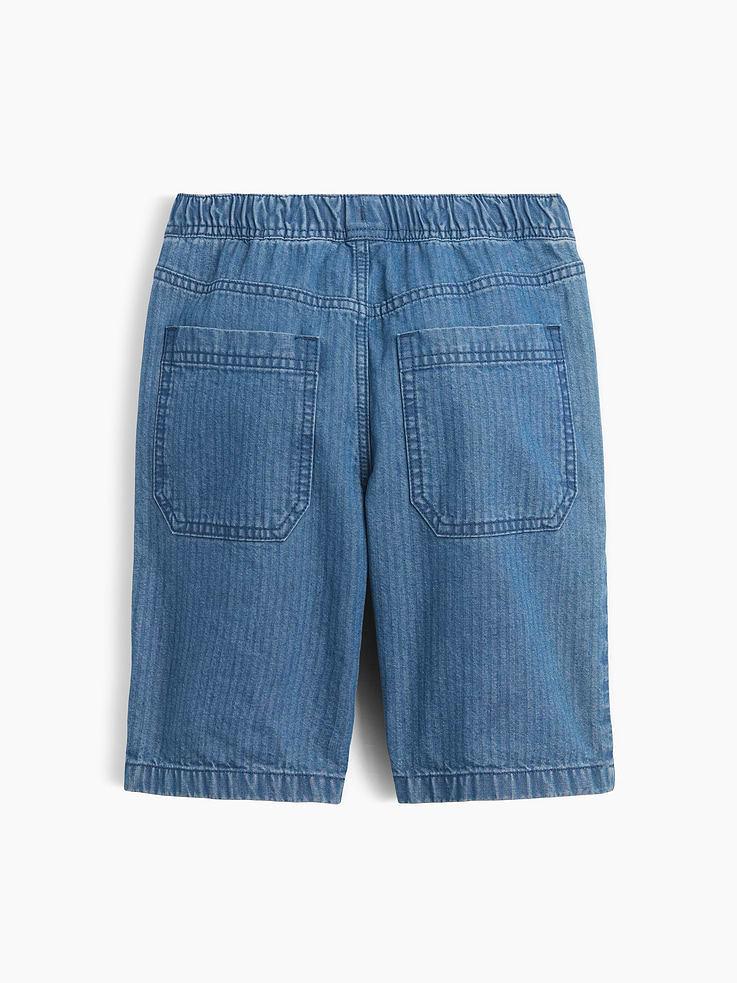 Image number 3 showing, Kids Pull-On Loose Textured Denim Shorts