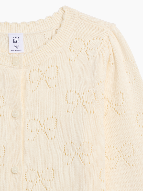 babyGap Puff Sleeve Pointelle Cardigan