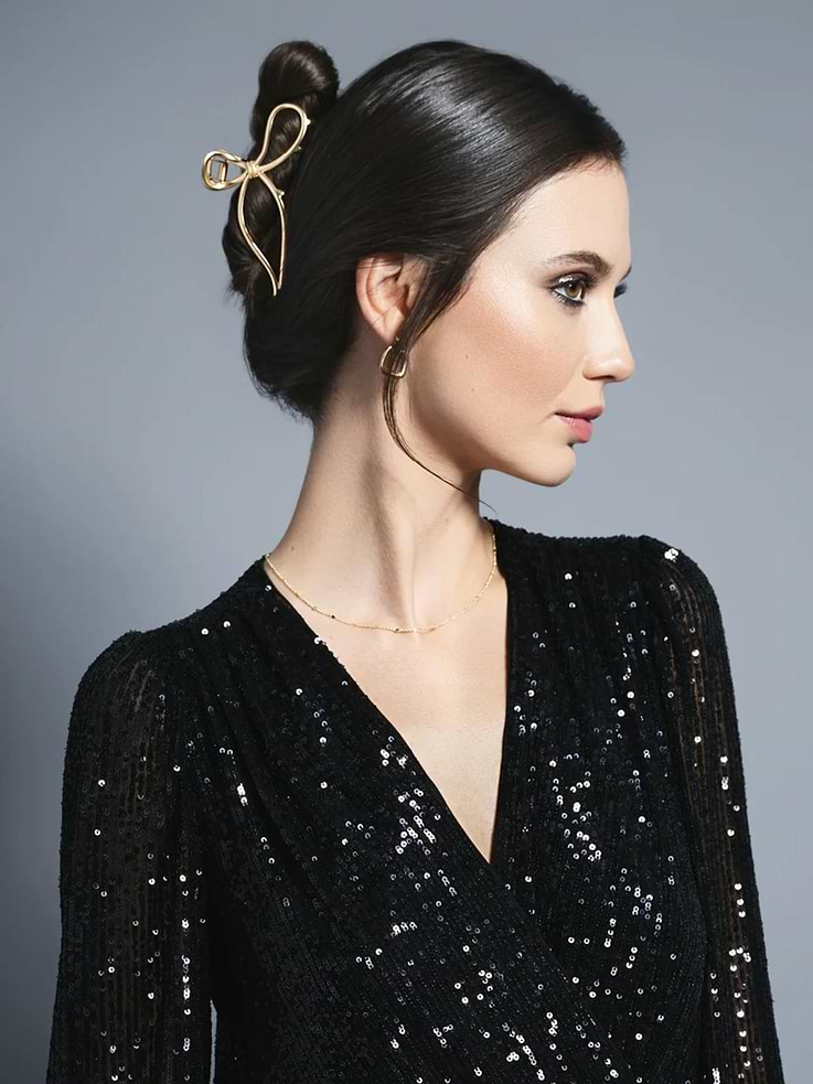 Image number 3 showing, The Hair Edit Gilded Bow Claw Clip