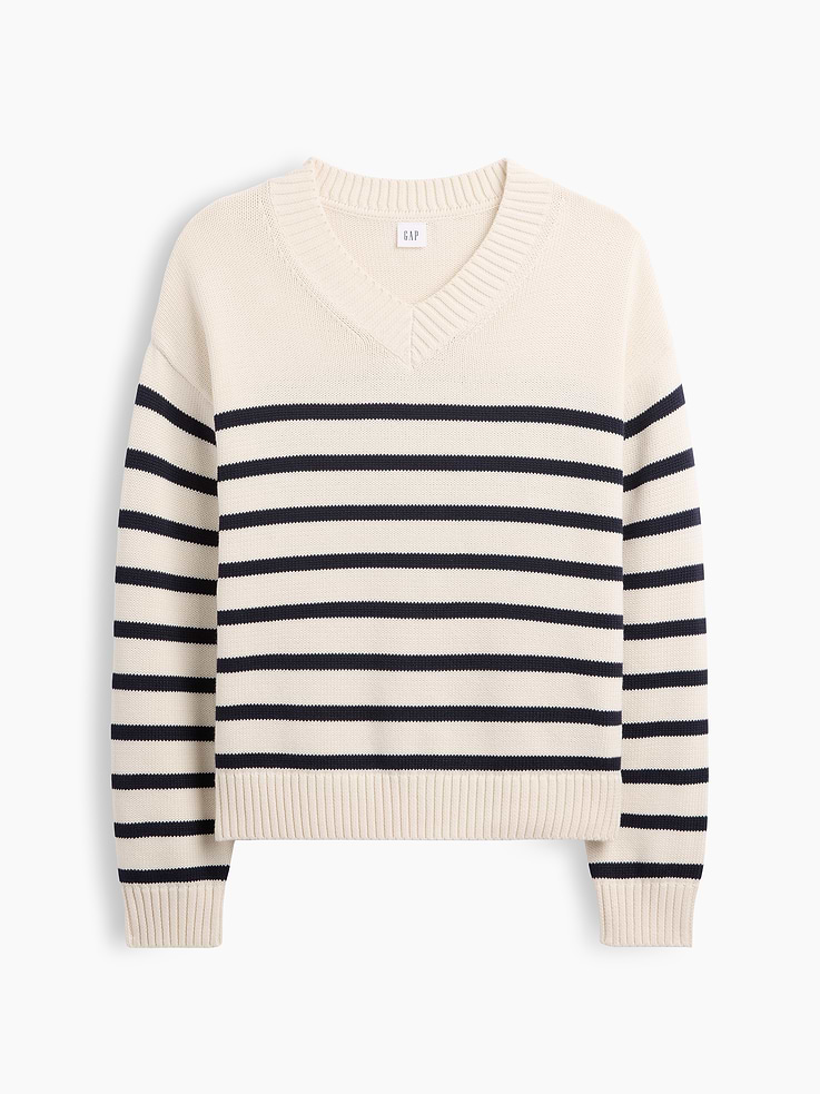 Image 5 of 5, Oversized V-Neck Sweater
