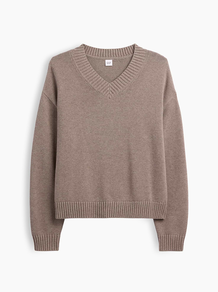 Image 5 of 5, Oversized V-Neck Sweater