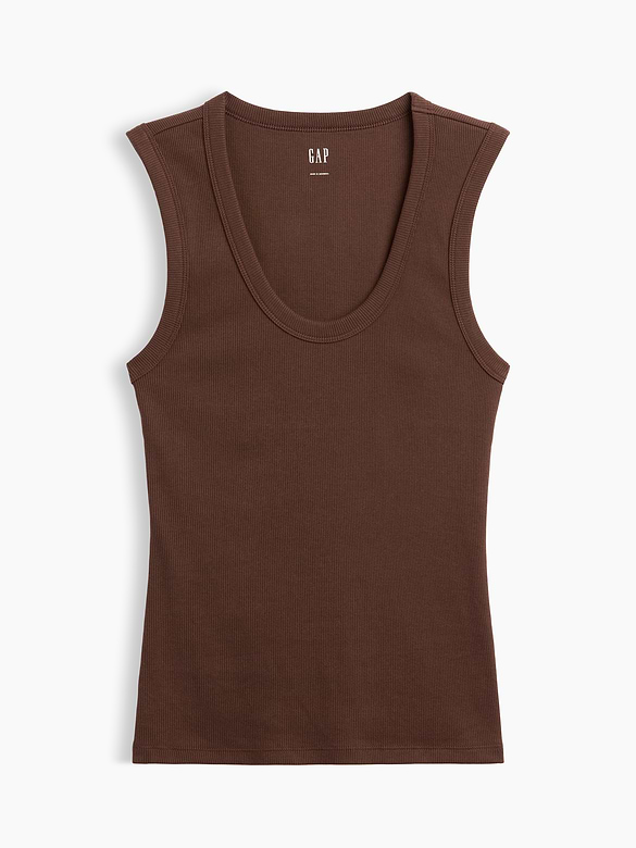 Ribbed Scoopneck Tank Top