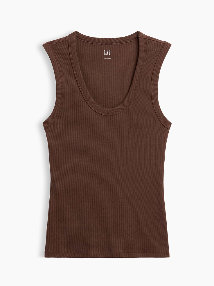 Image number 5 showing, Ribbed Scoopneck Tank Top